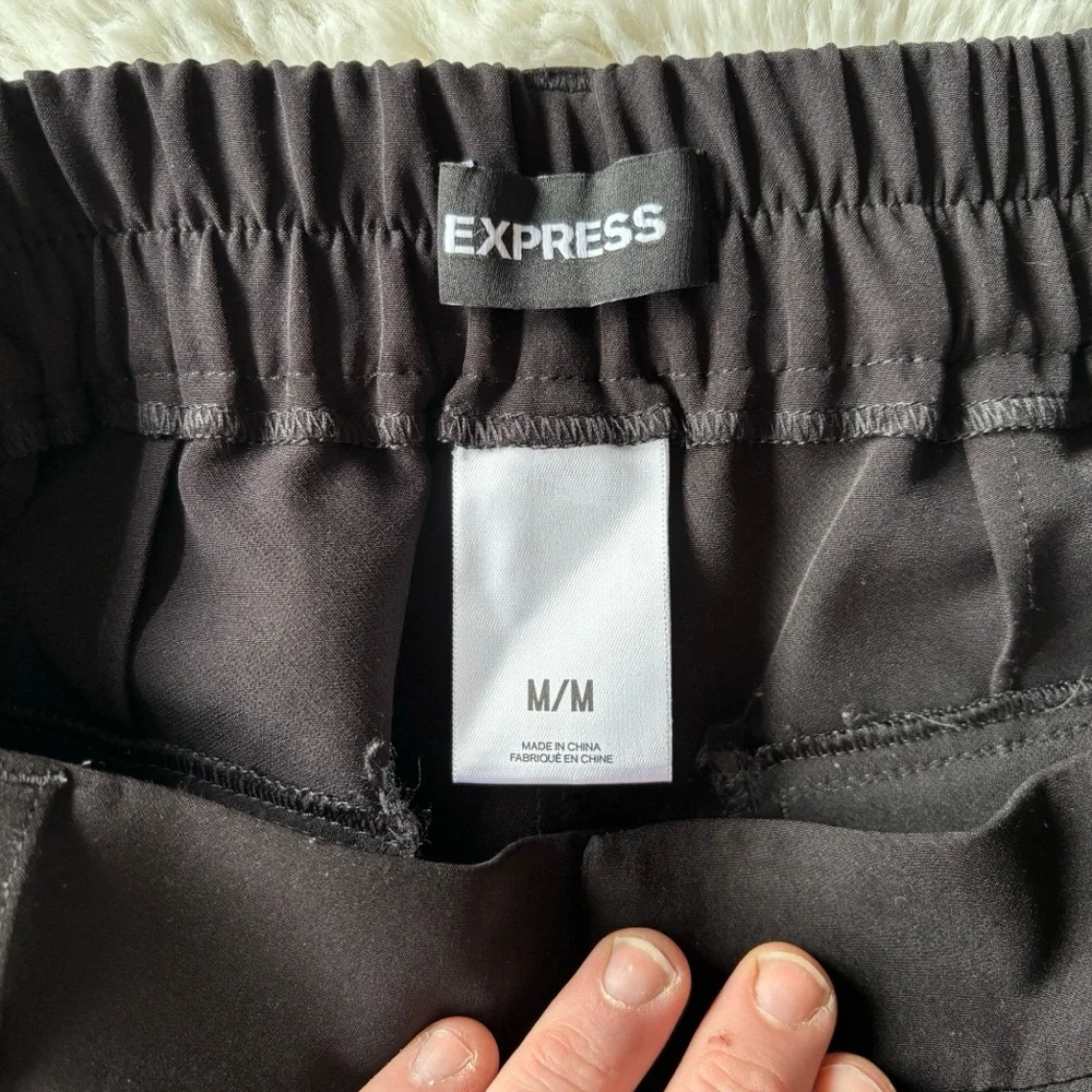 NWOT Express Super High Waisted Belted Pleated Ankle Pant Black - Medium NO Belt - Picture 11 of 13
